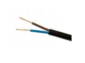 ELEKTROKABEL Przewód linka na przedłużacz OMY 2x1 czarny krążek 100m HO3VV-F