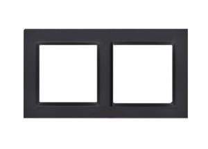 KONTAKT CR2/49 SIMON 10 Ramka 2-krotna uniwersalna poziom i pion czarny mat