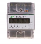 F&F LE-02D-CT Licznik energii elektrycznej - trójfazowy z programowalną przekładnią wyświetlacz LCD kl.1