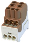 SIMET 81601015 SDB 100 Blok rozdzielczy dystrybucyjny Al/Cu 80010 SIMBLOCK brązowy