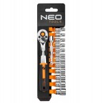 NEO 10-000 Klucze nasadowe 1/4", zestaw 14 szt.