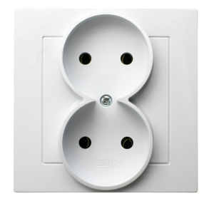 OSPEL AS GP-2G/00 Gniazdo podwójne białe