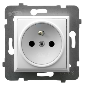 OSPEL ARIA GP-1UZ/m/00 Gniazdo pojedyncze z/u białe