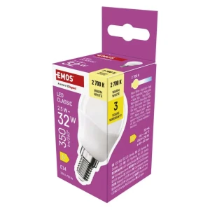 EMOS ZQ1D11 Żarówka LED Classic Mini Globe E14 2,5 W (32 W) 350 lm ciepła biel