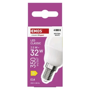 EMOS ZQ1D13 Żarówka LED Classic Mini Globe  E14 2,5 W (32 W) 350 lm  neutralna biel