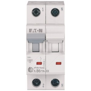 EATON 194838 HN-B6/1N Wyłącznik nadprądowy 6kA, In=6A, char. B, 1+N bieg. Seria HN