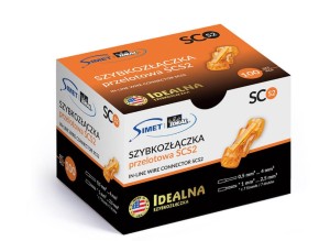 SIMET 88000108S Szybkozłączka przelotowa SCS2 pomarańczowy (karton = 100 szt.)