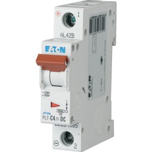 EATON 264885 PL7-C4/1-DC Wyłącznik nadprądowy 10kA In= 4A char. C, 1-bieg. Seria PL7-DC