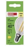 EMOS ZF1D22 LED FLM MINI GL 3,4W, (40W), 470 lm, E14, ciepła biel