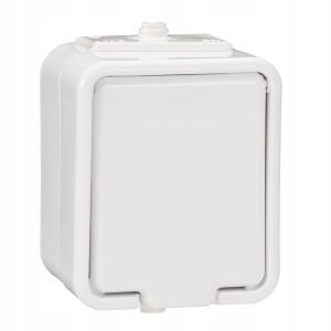 Gniazdo natynkowe pojedyncze CEDAR białe IP44 NT130H01