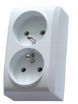 OSPEL BIS GN-2BZ/00 Gniazdo wt.2x2p z/z natynkowe białe