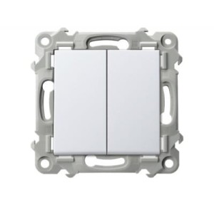 OSPEL ŁP-2Z/M/00 SZAFIR Łącznik dwugrupowy świecznikowy - kolor biały