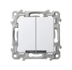OSPEL ŁP-2ZS/M/00 SZAFIR Łącznik dwugrupowy świecznikowy z podświetleniem białym - kolor biały