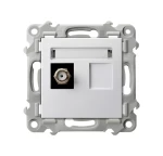 OSPEL GPA-1ZF/M/00 SZAFIR Gniazdo antenowe typu F pojedyncze - kolor biały