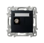 OSPEL GPA-1ZF/M/33 SZAFIR Gniazdo antenowe typu F pojedyncze - kolor czarny metalik