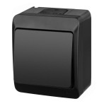 EPN 0331-09 HERMES łącznik natynkowy 1-biegunowy (schodowy), IP 44, kolor czarny