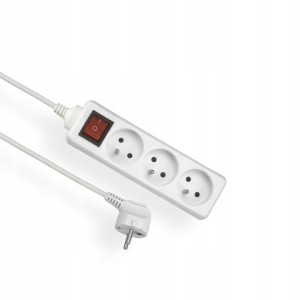 ELGOTECH Przedłużacz 3x2P+Z 1,5mb z wył.EPS-301,5W