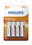 Bateria Philips, Longlife R6L4B/10, 4 sztuki, Bateria Cynkowo-chlorkowa AA