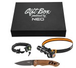 NEO TOOLS  63-033 Set 3 elementy (latarka czołowa 99-026, bransoletka survivalowa 5 w 1 63-140, nóż składany)