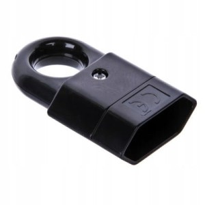 Elgotech Gniazdo płaskie z uchwytem czarne GP2C-2