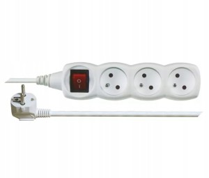 EMOS Przedłużacz z wyłącznikiem 3 gniazda 5m P1315 biały