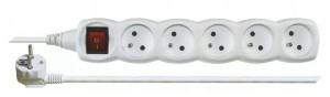 EMOS Przedłużacz z wyłącznikiem 5 gniazd 5m P1515 biały