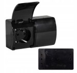 VIPLAST 162-05 Gniazdo podwójne z uziemieniem koala VG-2 (2x2P+Z) n/t IP44 czarne z klapką czarną
