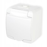 KARLIK JUNIOR GHE-1 Gniazdo hermetyczne białe IP44