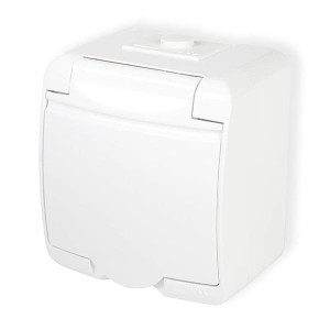 KARLIK JUNIOR GHE-1 Gniazdo hermetyczne białe IP44