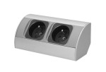 ORNO OR-AE-1303/G Gniazdo meblowe bez wyłącznika, 2x2P+Z