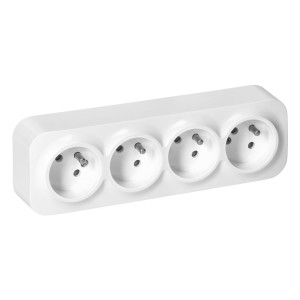 ORNO OR-OE-7210/W Gniazdo poczwórne n/t ToDo 2P+Z IP20, 16A, 230V AC, 16A, 230V AC, biały