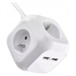 EMOS Przedłużacz 4 gniazda + 2xUSB 1,9 m P04119U biały