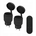 ORNO RS-7 Zestaw bezprzewodowych gniazd MINI, sterowanych pilotem 2+1, 2300W, IP44