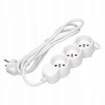 ORNO ES-4/W/1,5 Przedłużacz 3-krotny 2P+Z, 1,5m H05VV-F 3x1,5mm2 , Imax=16A, płaska wtyczka, biały