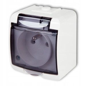 KARLIK JUNIOR GHE-1d Gniazdo hermetyczne białe