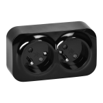 ORNO OR-OE-7206/B ToDo Gniazdo podwójne 2x2P+Z, 16A/230VAC, IP20, Czarne