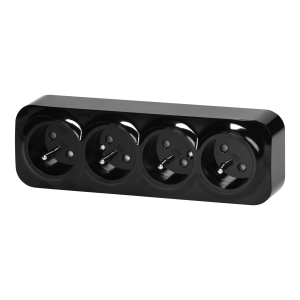 ORNO OR-OE-7210/B Gniazdo poczwórne n/t ToDo 2P+Z IP20, 16A, 230V AC, 16A, 230V AC, czarny