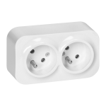ORNO OR-OE-7206/W ToDo Gniazdo podwójne 2x2P+Z, 16A/230VAC, IP20, Białe
