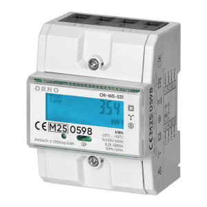 ORNO OR-WE-531 3-fazowy licznik energii elektrycznej, 80A, MID, 3 moduły, DIN TH-35mm