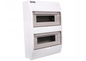 INCOBEX INC-02805 ROZDZIELNICA MODUŁOWA S24 (2x12) NATYNKOWA IP40 Z OSŁONĄ W KOLORZE DYMNYM Z ZACISKAMI N+PE