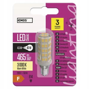 EMOS Żarówka LED do okapu 4,5W E14 ciepła ZQ9140