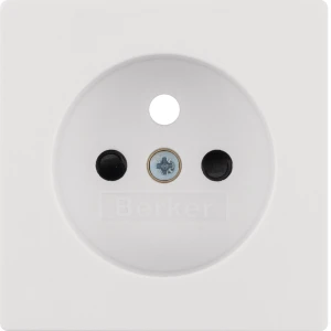 HAGER 3965766089 Q.x Płytka czołowa z przysłoną styków do gniazd z uziemieniem biały, aksamit