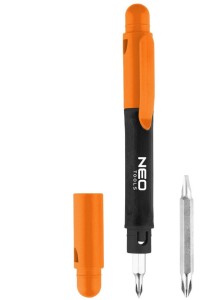 NEO 04-241 Mini wkrętak 4 w 1, bity: SL3, SL4, PH0, PH1