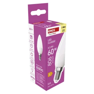EMOS ZQ3E41 Żarówka LED Classic świeczka E14 6,5 W (60 W) 806 lm ciepła biel