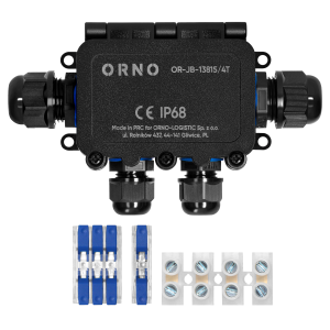ORNO OR-JB-13815/4T Puszka n/t HD IP68, 0,5-6,0mm2 ,2 dławnice M20, 2 dławnice M16, układ T