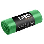 NEO 15-990 Worki na odpady 60 L, zielone z taśmą, 35 mic, 10 szt.