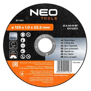 NEO 57-707 Tarcza tnąca do metalu 125 x 1.0 x 22.2 mm, 41 A60-R-BF