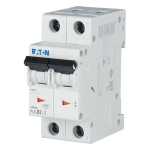 EATON 286550 PL6-B2/2 Wyłącznik nadprądowy 6kA, In=2A, char. B, 2-bieg. seria PL6