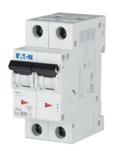 EATON 286556 PL6-B20/2 Wyłącznik nadprądowy 6kA, In=20A, char. B, 2-bieg. seria PL6