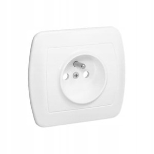 SIMON AKORD Gniazdo pojedyncze z/u białe AGZ1E/11